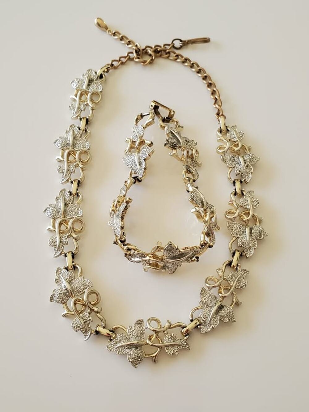 Vintage Maple Leaf Necklace and Bracelet Set